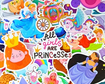 Fairy Princess Sticker Pack – Fairy Tale Carriage, Elf & Love Stickers for Girls and Crafts