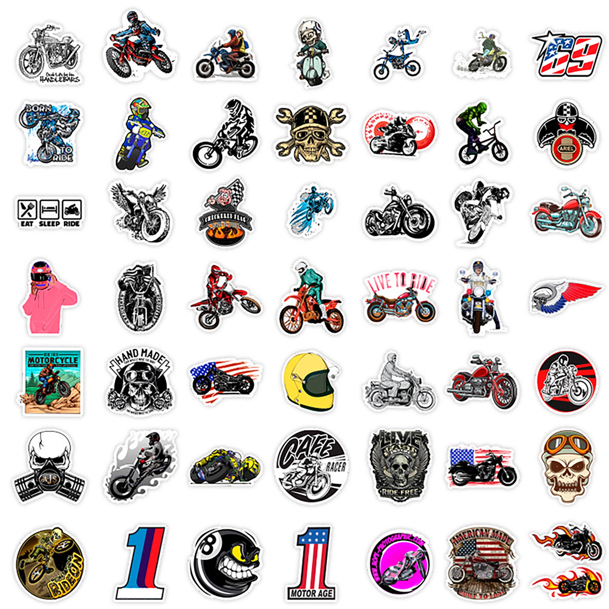 Motorcycle Accessory Stickers Motorcycle Helmet Sticker Pack – Biker, Motorbike & Chopper Stickers ...