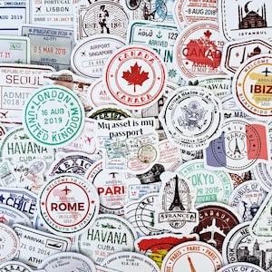 Passport Stamp, Sticker Pack, Travel Journal, Stickers, Scrapbook Travel, Luggage Stickers, Vacation Travel, gift for travellers, Travel Stamp, Suitcase Stickers, Travel Theme, Personalized Luggage, Vintage Stamp