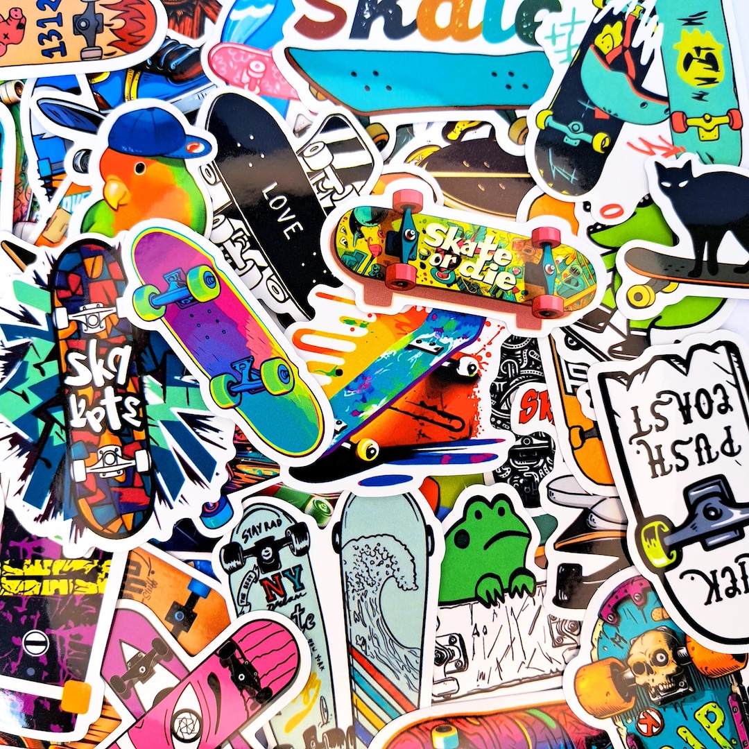 Trendy Skateboard Sticker Pack – Skater, Teenage & Sticker Bomb
