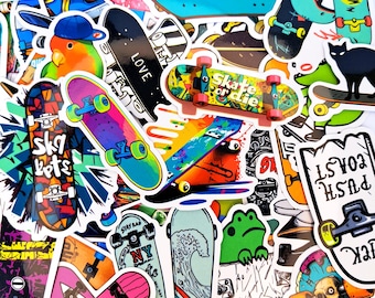 Trendy Skateboard Sticker Pack – Skater, Teenage & Sticker Bomb Stickers for Laptops and Gifts