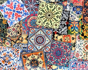 Pacchetto di adesivi per piastrelle a mosaico: adesivi per piastrelle decorative e paraschizzi Talavera messicani per arte e arredamento