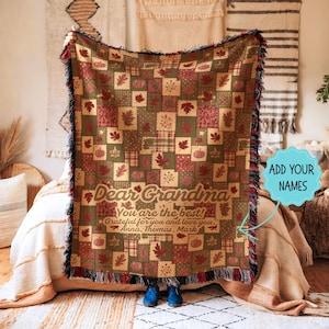 Grandma Blanket Custom Gift, Personalized Gift for Grandma, Grandmother Gift, Nana Gift, Grandma Throw, Gigi Gift, Grandma Wall Decoration