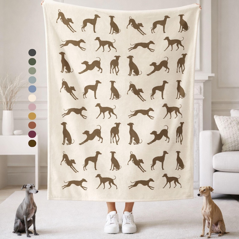 Greyhound Throw Italian Greyhound Soft Plush Blanket, Home Decor Gift for Greyhound ...