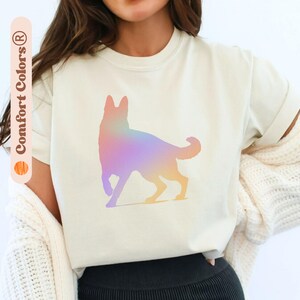 Gradient German Shepherd Shirt, God Lover Shirt, Dog Shirt, Comfort Colors, Pet Lover Shirt, Y2K/90s Shirt, Dog Owner Gift,  Shepherd Dog