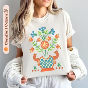 Polish Folk Shirt, Slavic Folklore Embroidery Pattern, Polish Shirt, Boho Folk Shirt, Polish Gift for Her, Poland Top, Polish Friend Gift