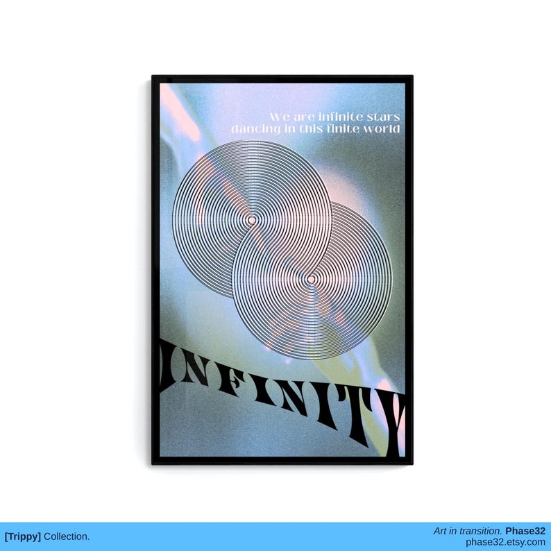 Straight-on view of the framed “Infinity” poster against a blank background.