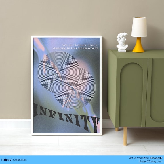Introspective: Infinity Print, Optical Illusion Art, Psychedelic Surreal Wall Decor, Retro Y2K Aesthetic, Unique Weird Poster, [Trippy]