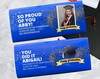 Personalised LINDT Graduation Gift, Graduation Chocolate Bar, Happy Graduation Card, Lindt Gift , Graduation Sweets Gift,Proud of You Card