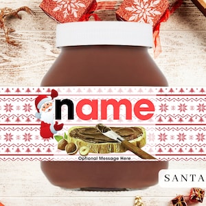 Personalised Nutella Label Sticker Valentines Gift Birthday Gift Personalised Chocolate Gift for Valentines Nutella Gift Valentine's Day Santa