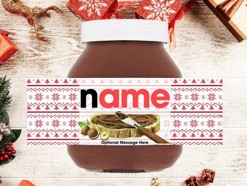 Personalised Nutella Label Sticker Valentines Gift Birthday Gift Personalised Chocolate Gift for Valentines Nutella Gift Valentine's Day image 2