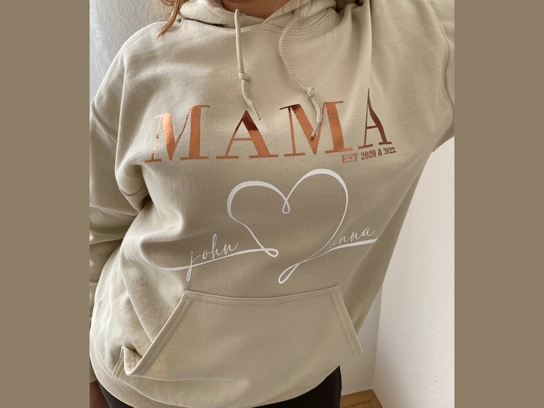 Hoodie MAMA Personalisiert mit Kindernamen, MOM Hoodie Muttertags Geschenk, Muttertag, Mum Sweatshirt, Geburtsjahr Mama Baby Shower Geschenk Bild 9