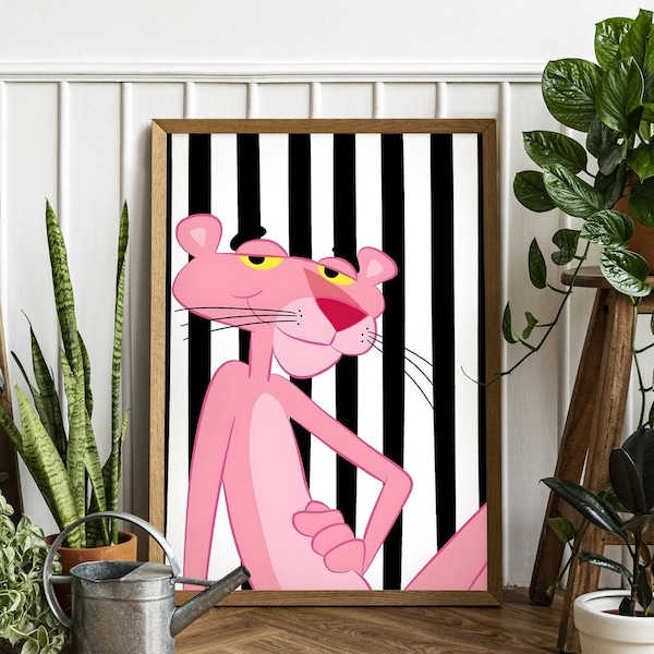 Pink Panther Poster - Tableau Pop Culture - Street Art Canvas - Pink Panther Wall Art