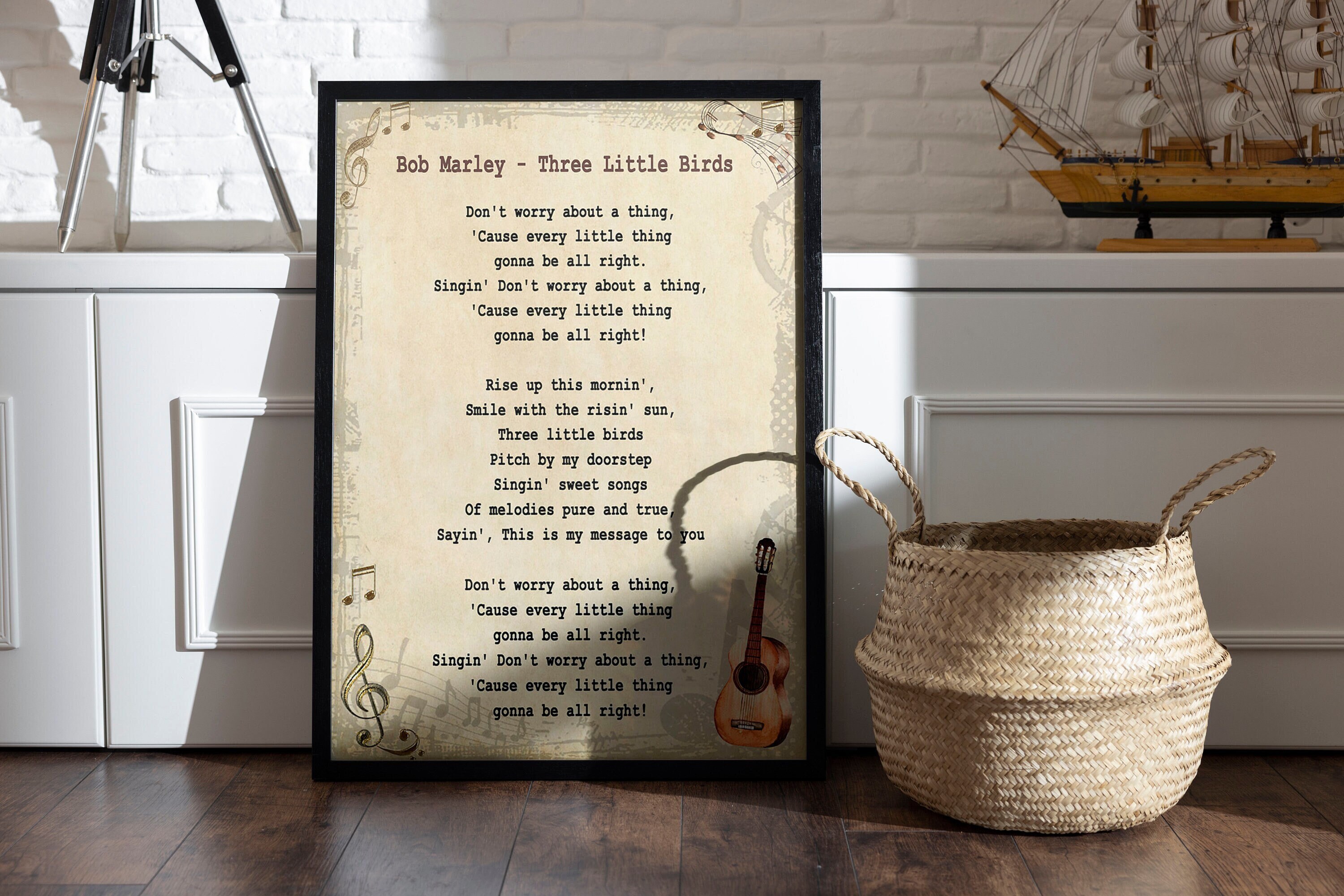 Three little birds song lyrics poster bob marley song bob marley music