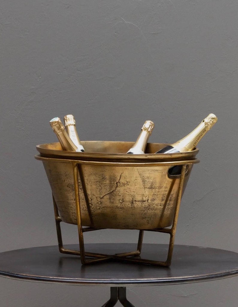 Oversized Metal Wine Cooler with Stand