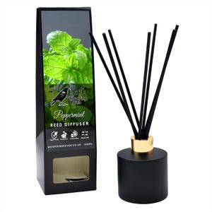 Peppermint Reed Diffuser: Handmade Vegan Home Fragrance, 100ml