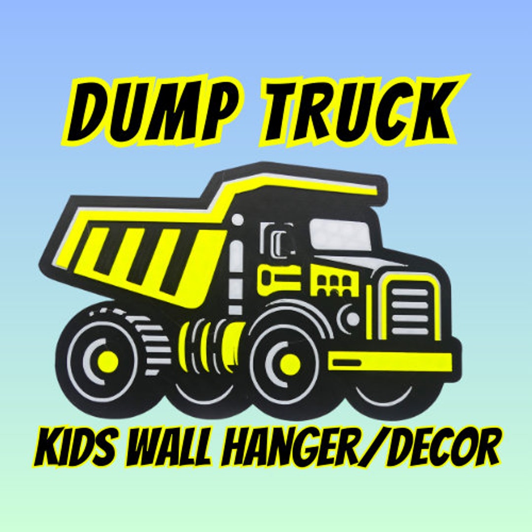Whimsical Dump Truck Wall Decor 3D Printed Kids' Room Art in Yellow