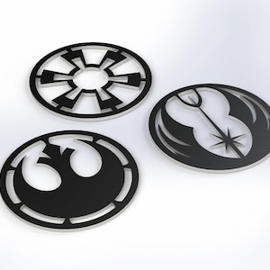 3D Print - STL File - Instant Download - Star Wars Coasters - Galactic Empire - Jedi - Rebellion