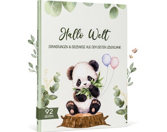 NEU! Milo&Kids® Babyalbum mein erstes Jahr | Babytagebuch | Baby Album - Geschenk zur Geburt für Mädchen und Jungen | Babybuch DIN A4