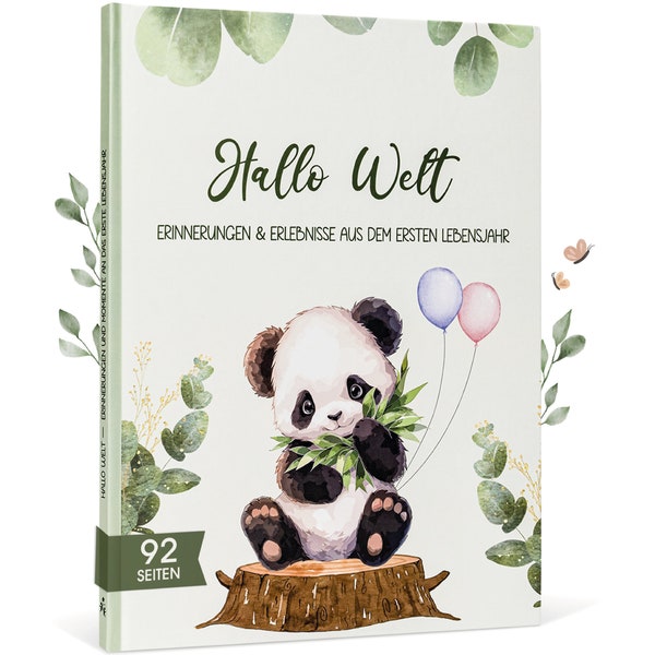 NEU! Milo&Kids® Babyalbum mein erstes Jahr | Babytagebuch | Baby Album - Geschenk zur Geburt für Mädchen und Jungen | Babybuch DIN A4