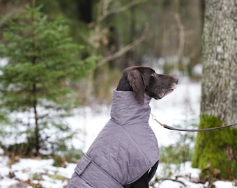 Stylish Gray Tweed Dog Jacket