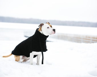 Luxurious Black Karakul Fur Coat for Staffordshire Terrier or Large Breed Dogs