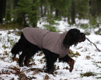 Stylish Brown Tweed Dog Jacket. Extra Large Dog coat.