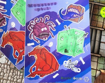 Feuille d'autocollants Monstres