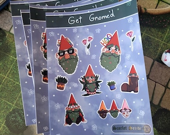 Feuille d'autocollants gnome