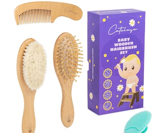 Catalaya Baby Hair Brush Set for Newborns and Toddlers