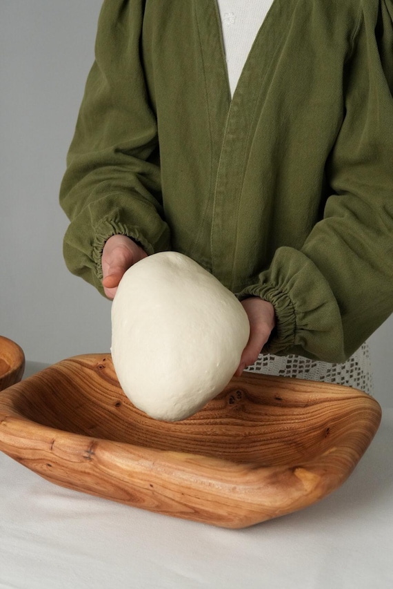 Handcrafted Wooden Dough Bowl – Perfect for Artisan Baking