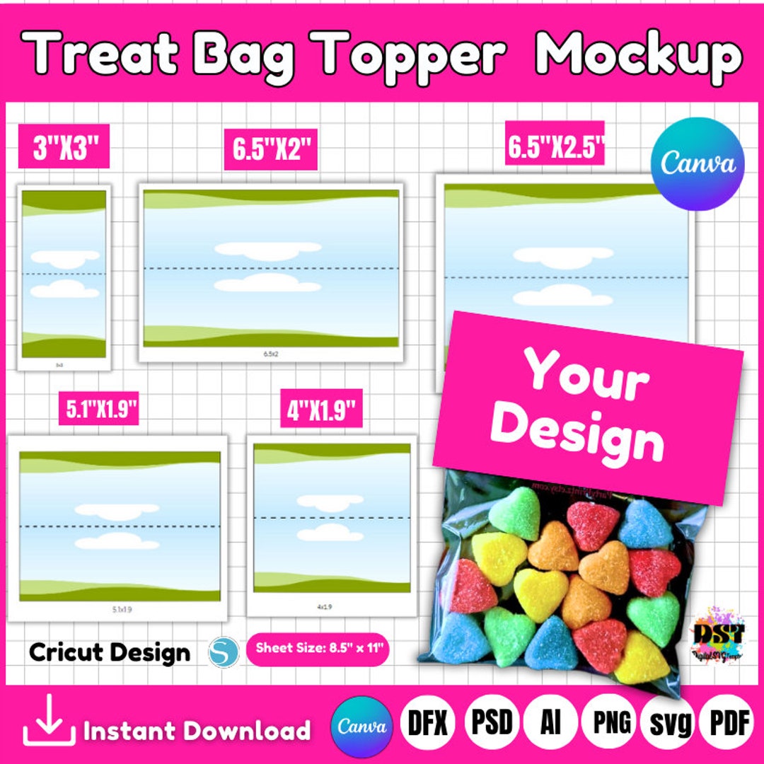 Treat Bag Topper Template Svg Treat Bag Label Party Favor Label Treat Bag Topper Template Svg Treat Bag Label Party Favor Label
