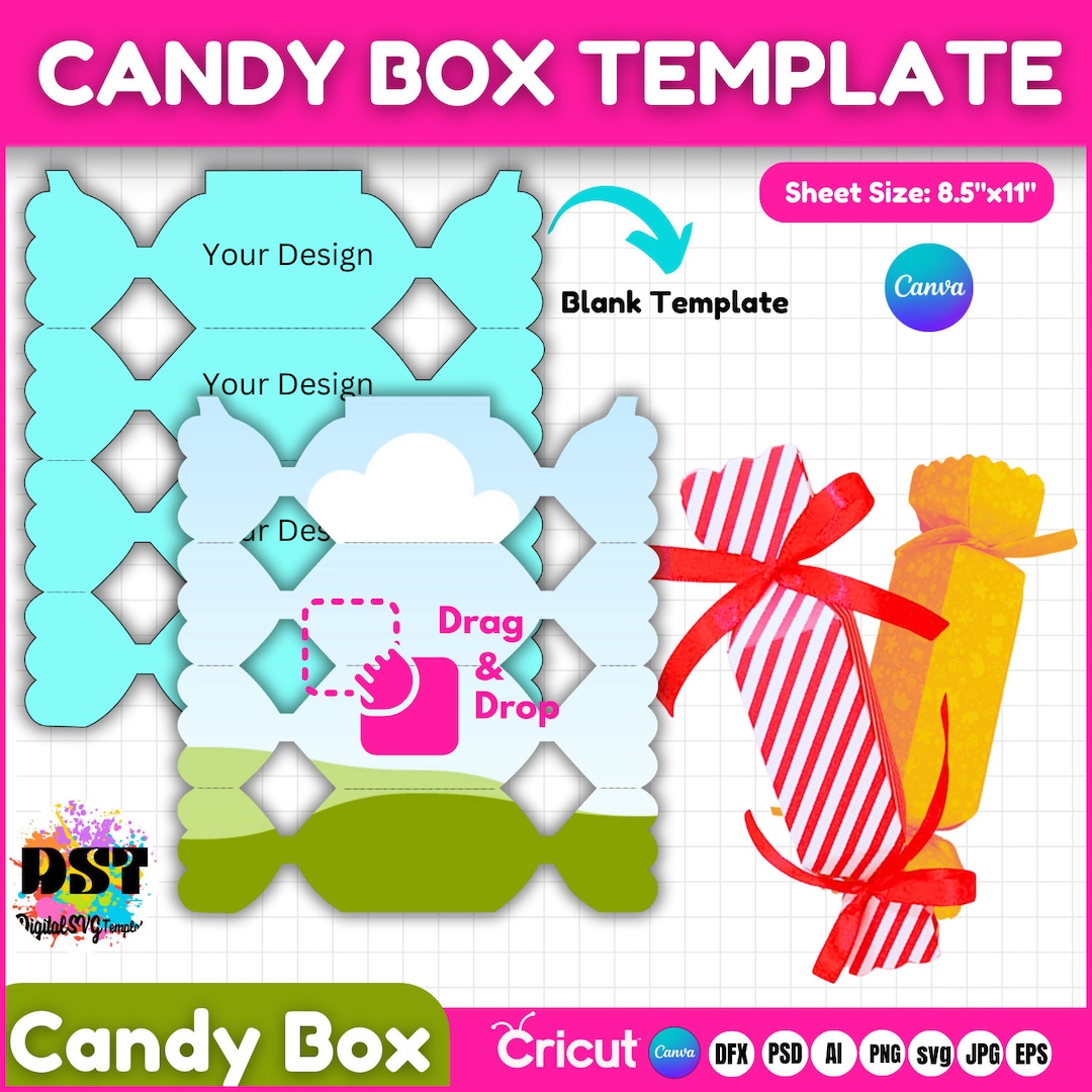 Candy Box Template Candy Shaped Box Party Gift Box Blank Candy Box