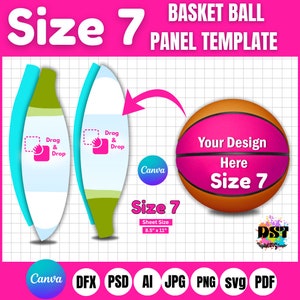 Taille 7, modèle de panneau de basket-ball Svg, modèle de panneau de basket-ball vierge, modèle de panneau de basket-ball, modèle de panneau de basket-ball personnalisé, maquettes