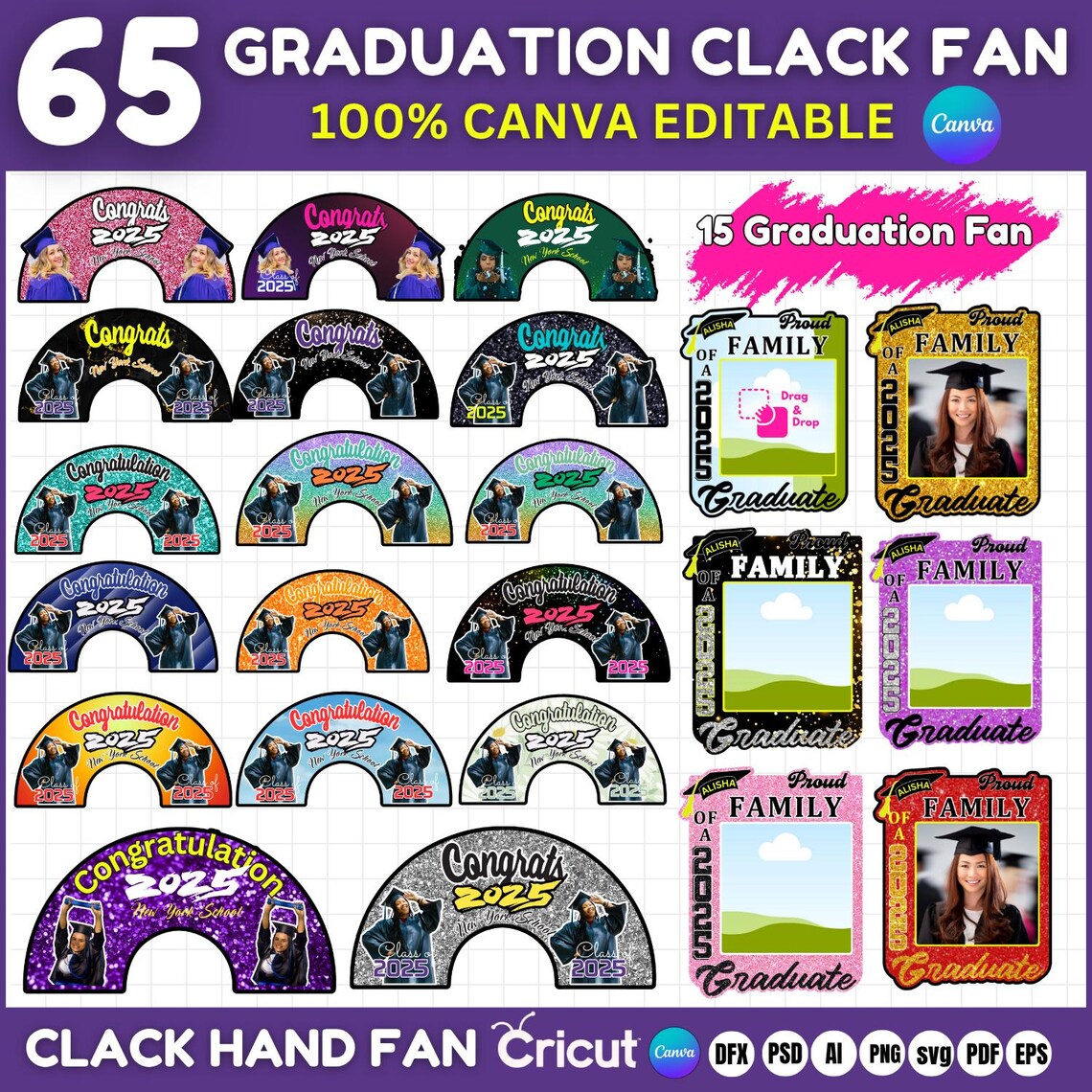 65 Graduation Clack Fan Templates, Custom Grad Paddle Fan2025 Clack Fan ...