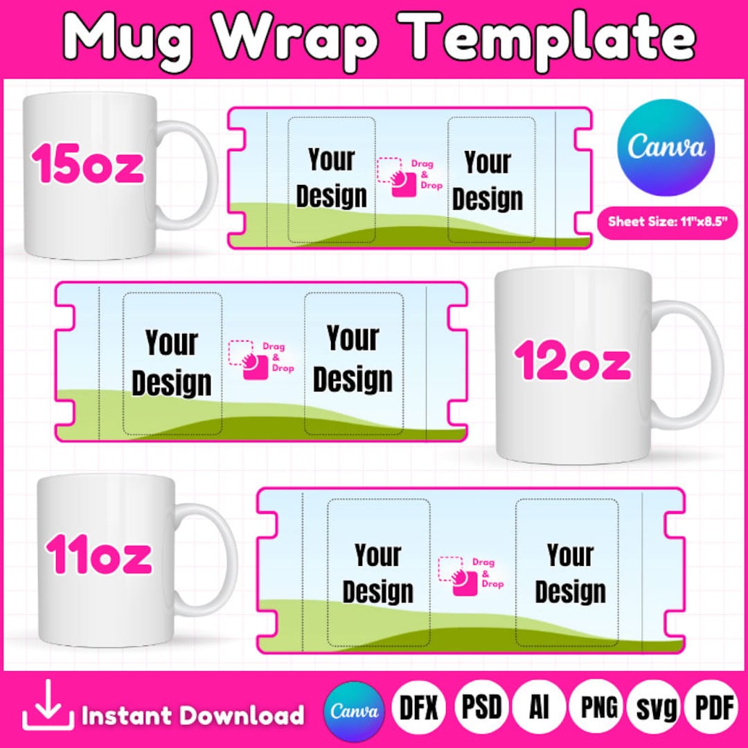 Mug Wrap Template Full Wrap Mug Templates 11oz Mug Template Mug Template Svg Sublimation Mug Mug Wrap Template Full Wrap Mug Templates 11oz Mug Template Mug Template Svg Sublimation Mug