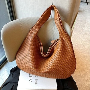Leather Designer Purse Vegan Bag,Woven Large,Shoulder Bag,Inspired Sardine Bag,Woven Bag,Interwoven Bag,For Her #5