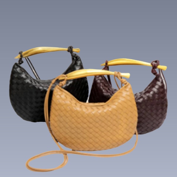 Sardine Hand-woven for Bag,Single Shoulder Bag,Handwoven Vintage Leather Bag,Gift for her