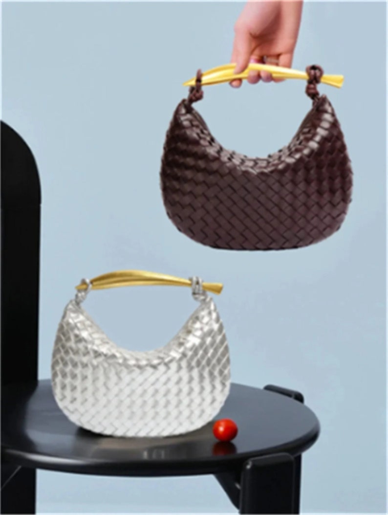Sardine Hand-woven for Bag,Single Shoulder Bag,Handwoven Vintage Leather Bag,Gift for her zdjęcie 2