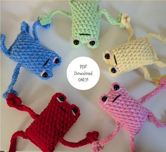 30 Leggy Frog Crochet Patterns to Charm Kids and Frog Fans 22 Leggy Frog Crochet Pattern: No Sew Plush Toy