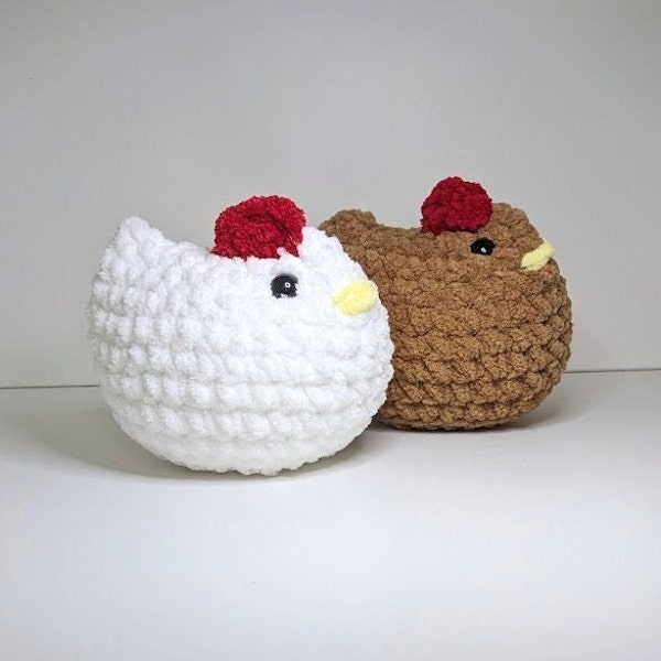 Crochet Chicken, Chubby Chicken, Stuffed Toy, Soft Plush, Cute Chicken, Made to Order, Ultra Soft Plushie, Mini Stuffed Animal