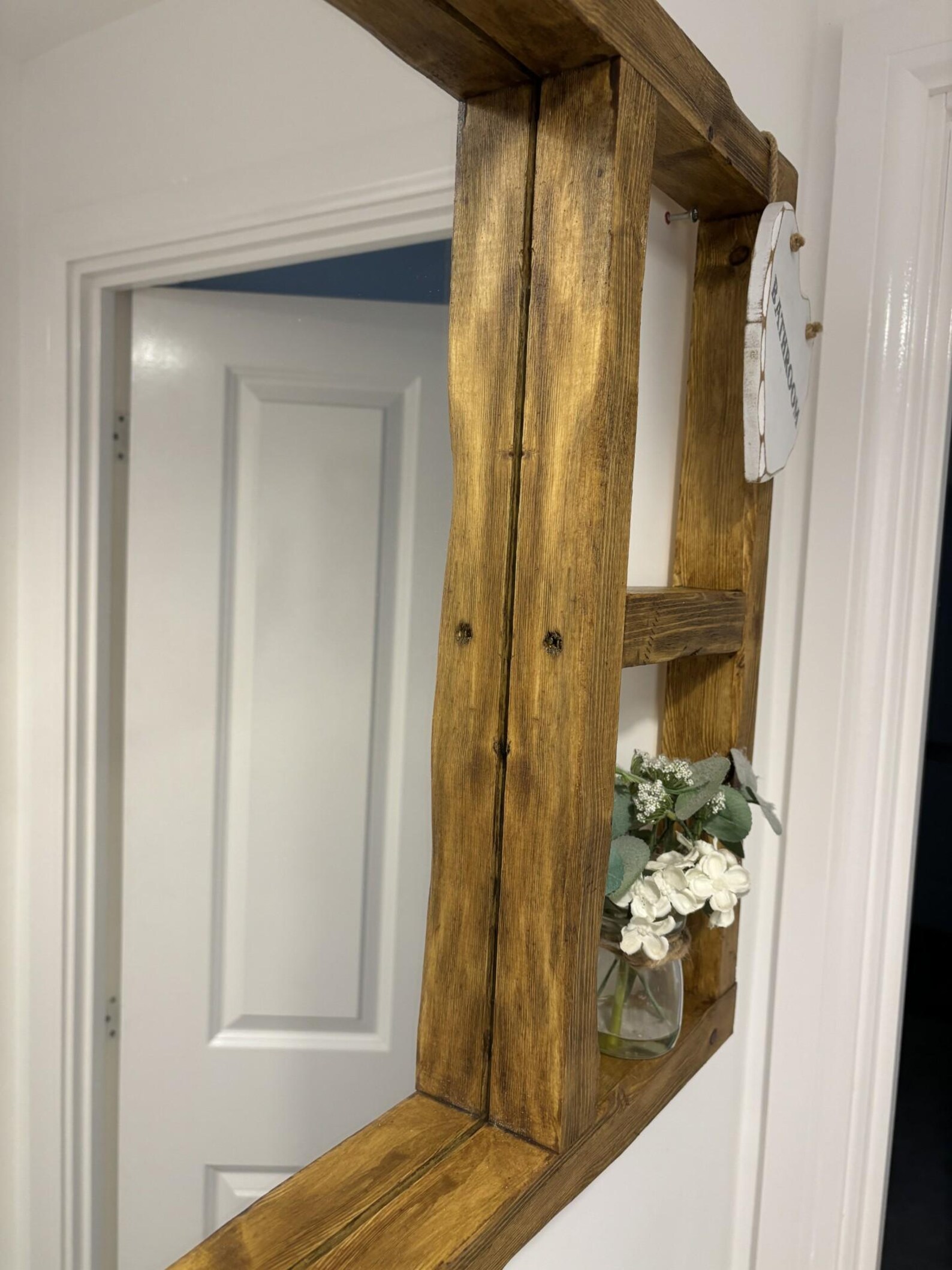 Wooden Bathroom Mirror With Shelves - Etsy