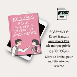 Libro electrónico PLR en francés - 101 ideas románticas - 21 páginas - Derechos de etiqueta privada - DPP - Amor - Seducción - Relaciones - Citas