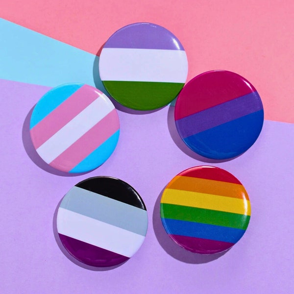 LGBTQIA+ Pride Flag Pins - Rainbow Accessories for Gay, Lesbian, Asexual, and Transgender Community - Festival Pins for CSD Pride