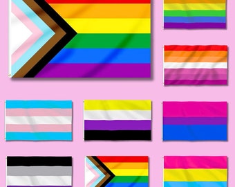 Bandera del Orgullo LGBT para el Festival - Arco Iris Gay Transgénero Lesbiana Asexual GenderFluid Orgullo No Binario