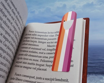 Lesbian Bookmark, LGBT Gift Accessory, Gay Pride Reading Gift, Rainbow Flag Bookmark, Lesbian Novel Gift