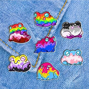 Funny Frog LGBT Pin LGBTQ Festival Accessories Gay, Lesbian, Transgender, Queer, Asexual, Pansexual, Non-Binary image 1