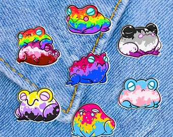 Funny Frog LGBT Pin- Accesorios del Festival LGBTQ- Gay, Lesbiana, Transgénero, Queer, Asexual, Pansexual, No Binario