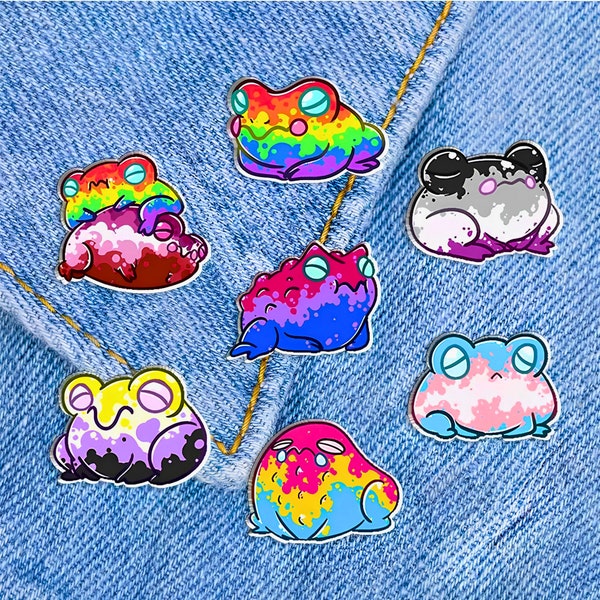 Funny Frog LGBT Pin- LGBTQ Festival Accessories- Gay, Lesbian, Transgender, Queer, Asexual, Pansexual, Non-Binary