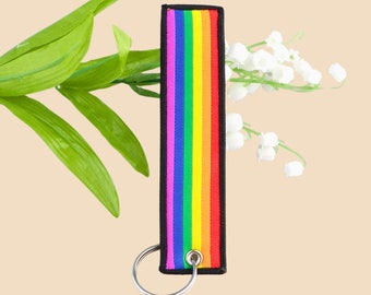 Keychain and Lanyard Set LGBTQIA+  - Pride Accessories for Friends and No Binary Lesbian Trans LGBT Gift, Rainbow Keychain gay